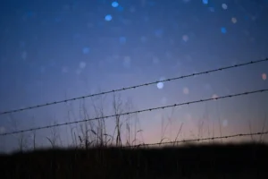 Un paisaje con una noche estrellada